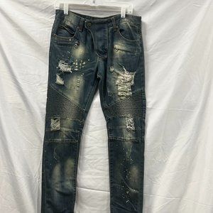 BALMAIN Jeans rare ripped with zippers-Men's